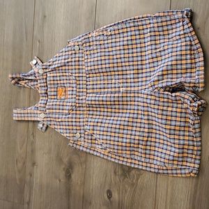 24M Oshkosh plaid shortalls